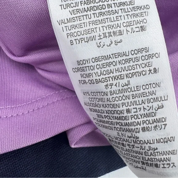 Boden Fit & Flare Midi Dress Purple Navy Blue Color block Ponte Knit Size‎ 6L - Picture 7 of 11